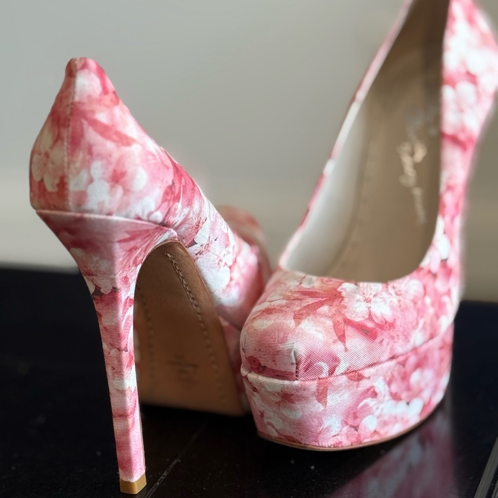 Alice + Olivia Pink Floral Heels